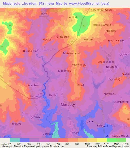 Madenyolu,Turkey Elevation Map