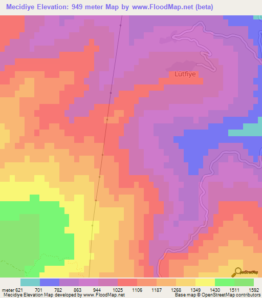 Mecidiye,Turkey Elevation Map