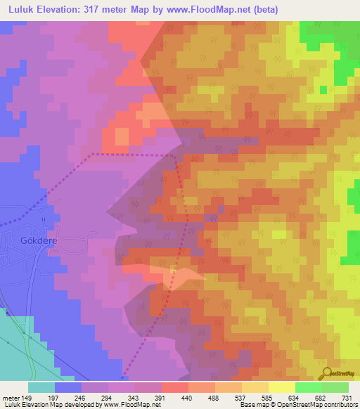 Luluk,Turkey Elevation Map