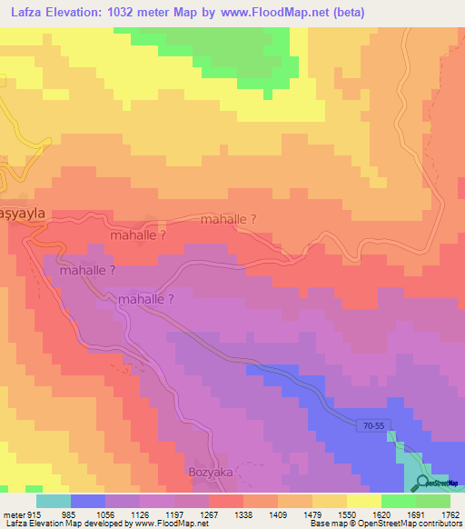 Lafza,Turkey Elevation Map