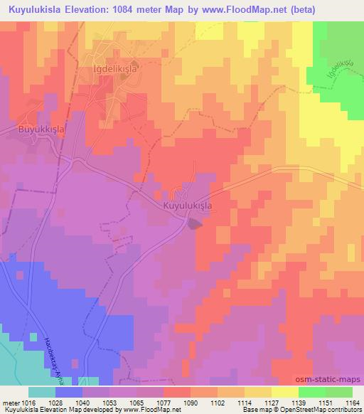 Kuyulukisla,Turkey Elevation Map