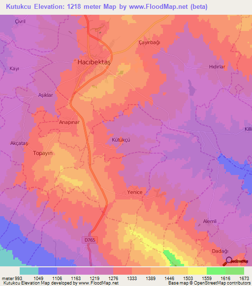 Kutukcu,Turkey Elevation Map