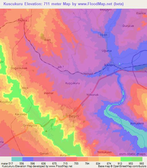 Kuscukuru,Turkey Elevation Map