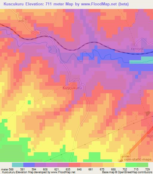 Kuscukuru,Turkey Elevation Map