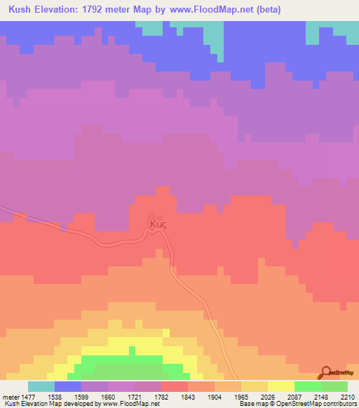 Kush,Turkey Elevation Map