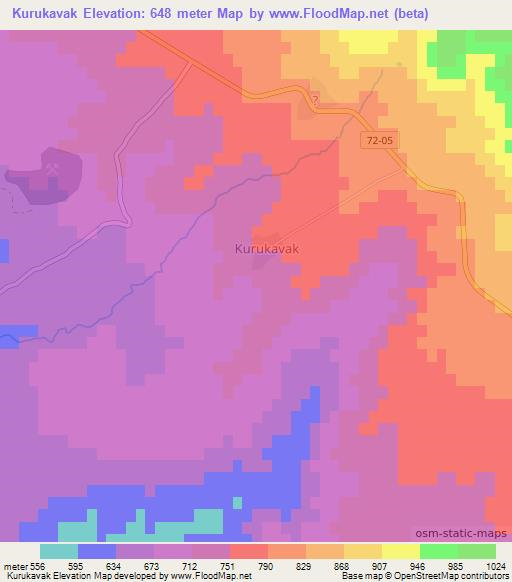 Kurukavak,Turkey Elevation Map