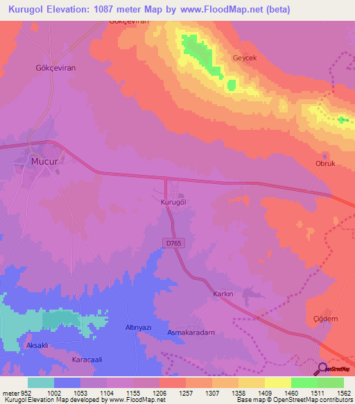 Kurugol,Turkey Elevation Map