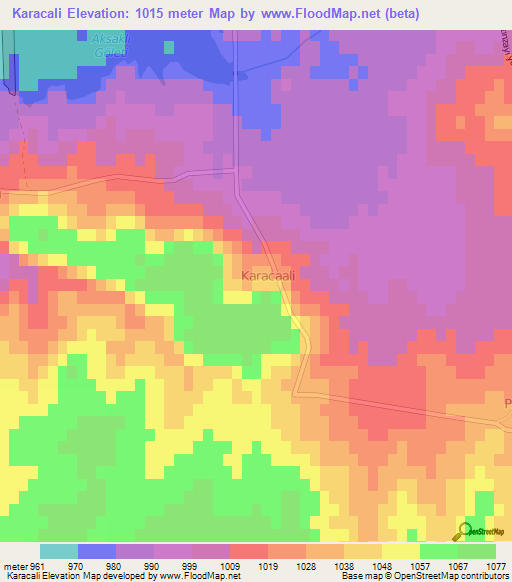 Karacali,Turkey Elevation Map