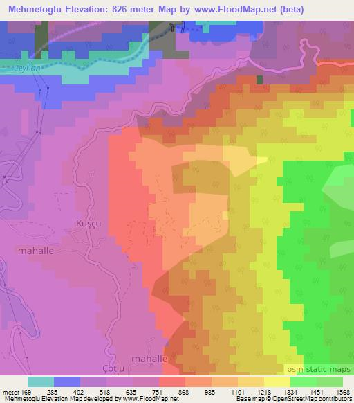 Mehmetoglu,Turkey Elevation Map