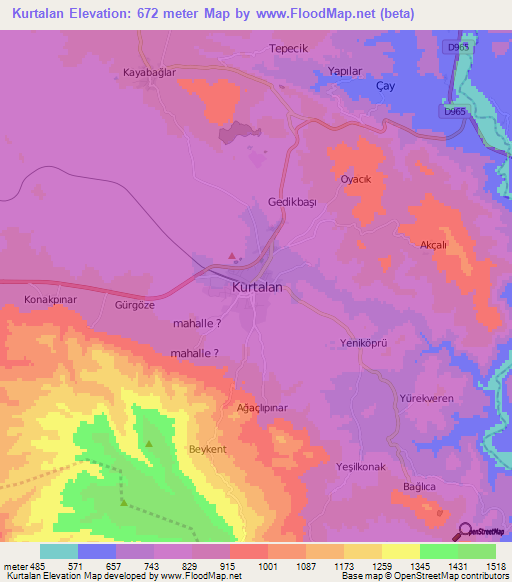 Kurtalan,Turkey Elevation Map