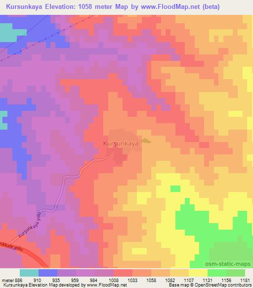 Kursunkaya,Turkey Elevation Map