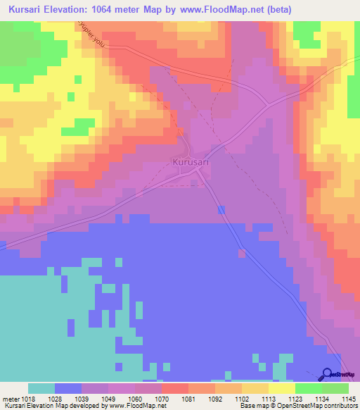 Kursari,Turkey Elevation Map