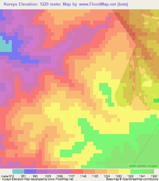 Kureys,Turkey Elevation Map