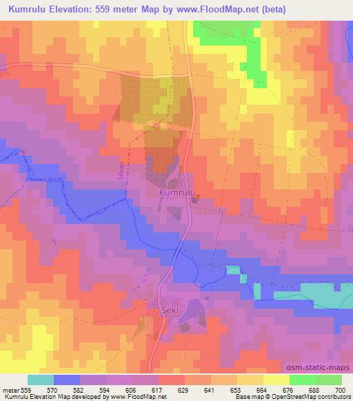 Kumrulu,Turkey Elevation Map