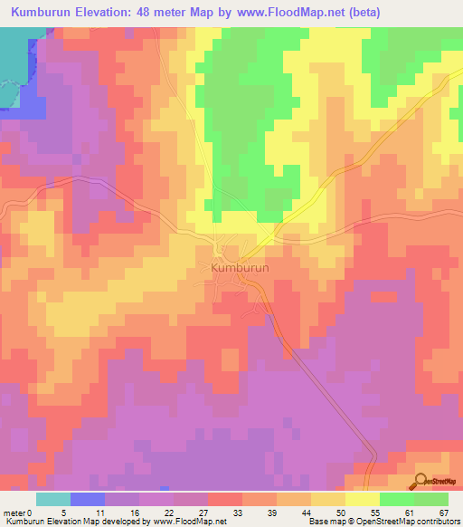 Kumburun,Turkey Elevation Map