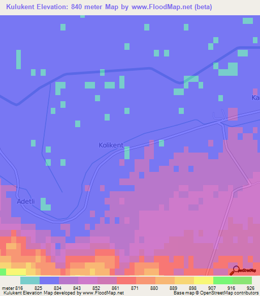 Kulukent,Turkey Elevation Map