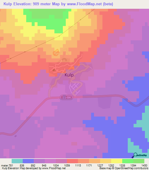 Kulp,Turkey Elevation Map