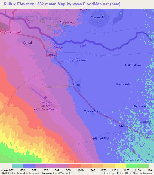 Kulluk,Turkey Elevation Map