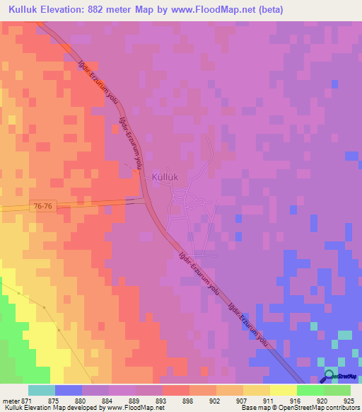 Kulluk,Turkey Elevation Map