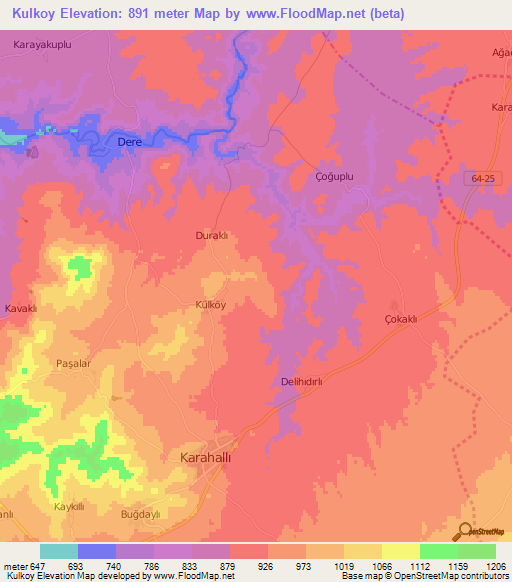 Kulkoy,Turkey Elevation Map