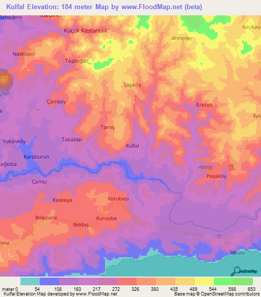 Kulfal,Turkey Elevation Map