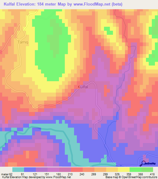 Kulfal,Turkey Elevation Map