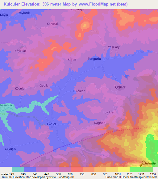 Kulculer,Turkey Elevation Map