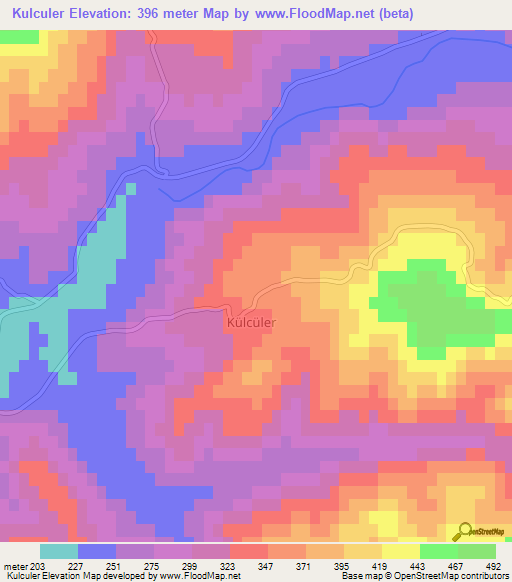 Kulculer,Turkey Elevation Map