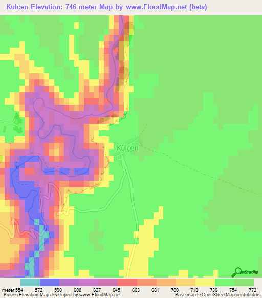 Kulcen,Turkey Elevation Map