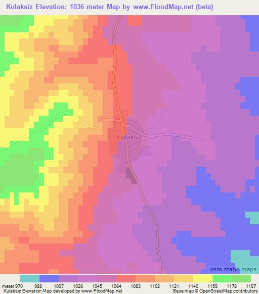 Kulaksiz,Turkey Elevation Map