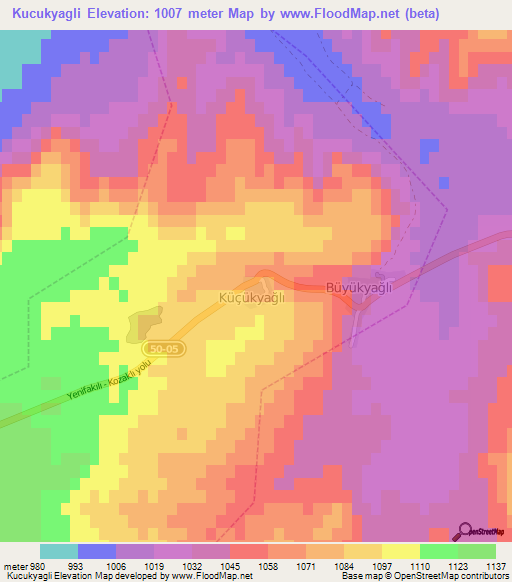 Kucukyagli,Turkey Elevation Map