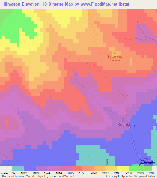 Ilimason,Turkey Elevation Map