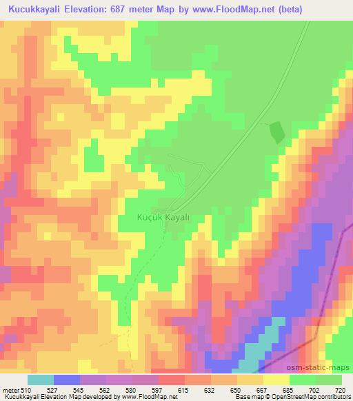 Kucukkayali,Turkey Elevation Map