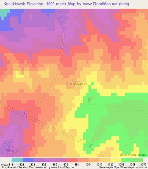 Kucukkavak,Turkey Elevation Map