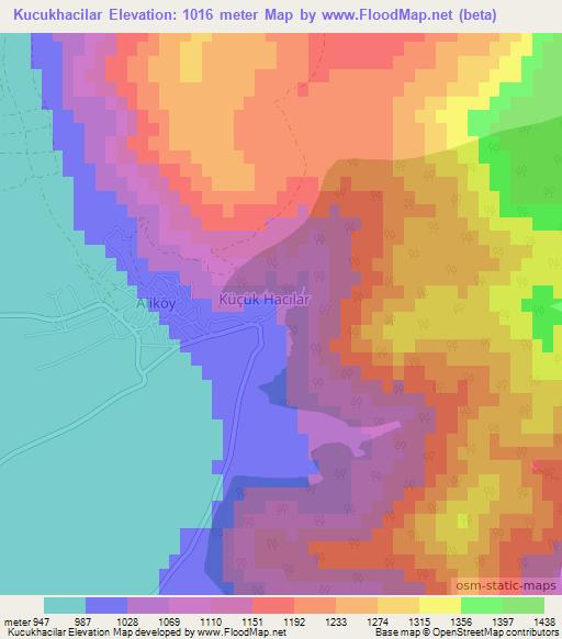 Kucukhacilar,Turkey Elevation Map