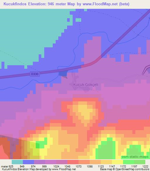 Kucukfindos,Turkey Elevation Map