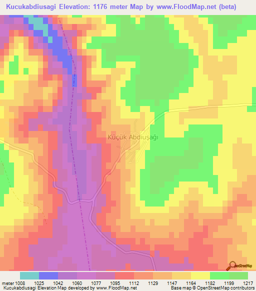 Kucukabdiusagi,Turkey Elevation Map