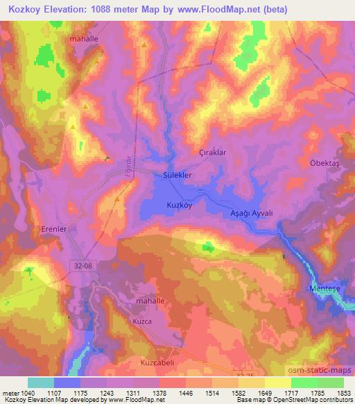 Kozkoy,Turkey Elevation Map