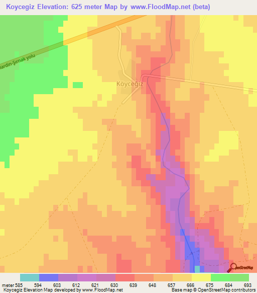 Koycegiz,Turkey Elevation Map