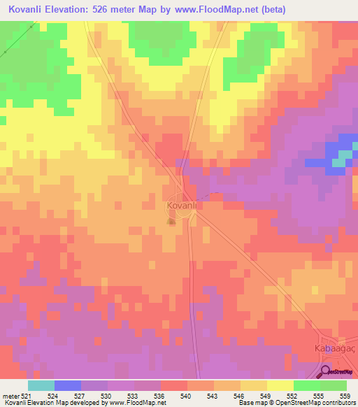 Kovanli,Turkey Elevation Map