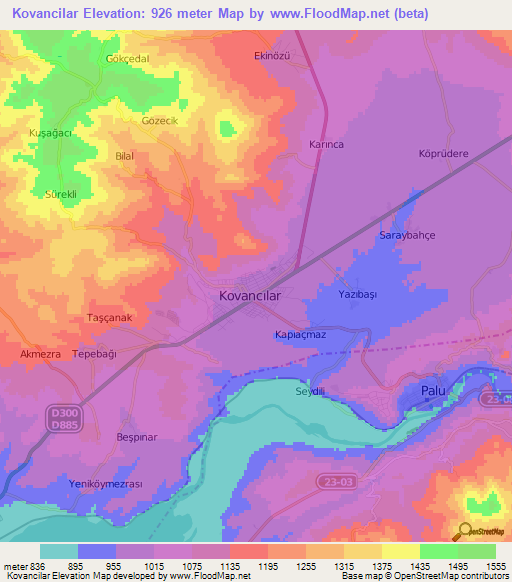 Kovancilar,Turkey Elevation Map