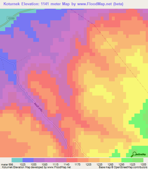 Koturnek,Turkey Elevation Map