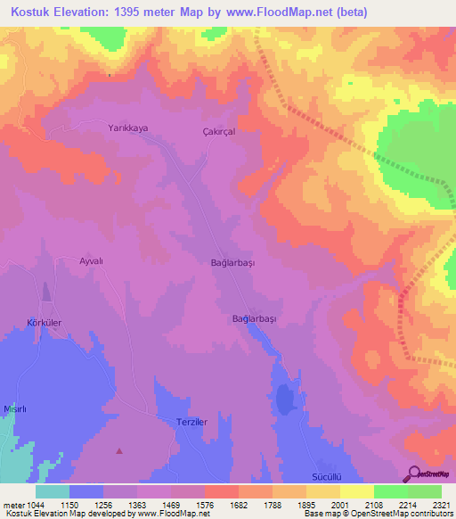 Kostuk,Turkey Elevation Map