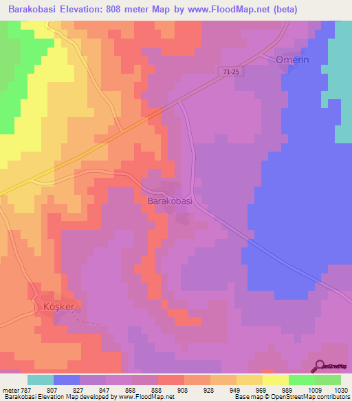 Barakobasi,Turkey Elevation Map