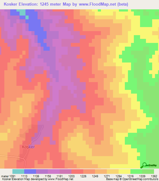 Kosker,Turkey Elevation Map