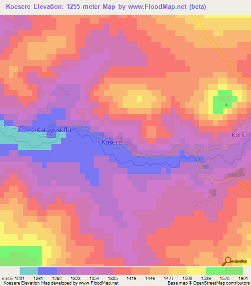 Koesere,Turkey Elevation Map