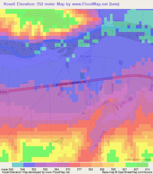 Koseli,Turkey Elevation Map