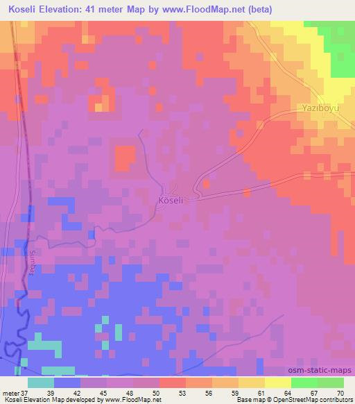 Koseli,Turkey Elevation Map