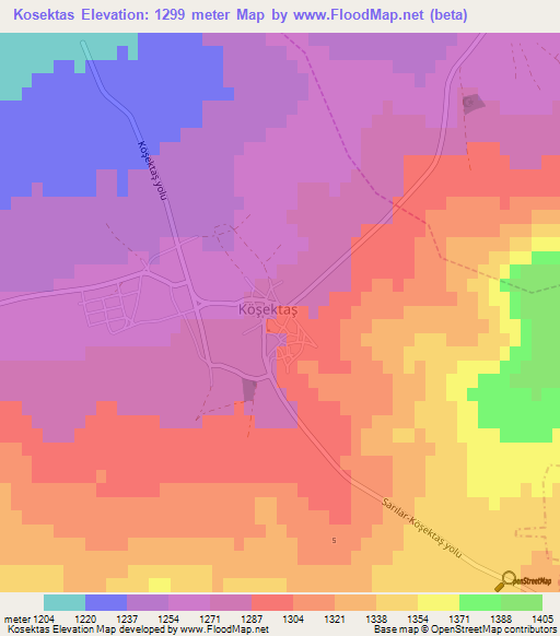 Kosektas,Turkey Elevation Map