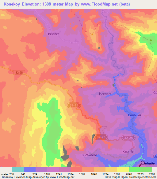 Kosekoy,Turkey Elevation Map